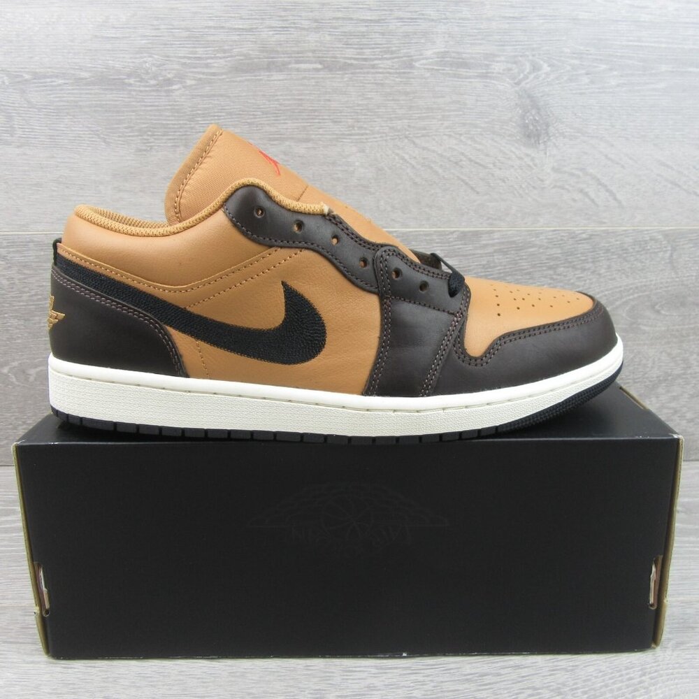 Air Jordan 1 Mid SE Sneakers Men's Size 9 Flax Baroque Brown NEW - Picture 2 of 14